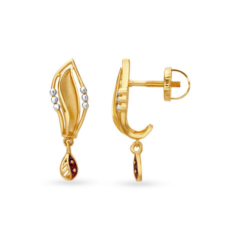 Contemporary Gold Drop Earrings