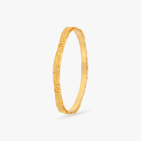 Linear Bloom Gold Bangle