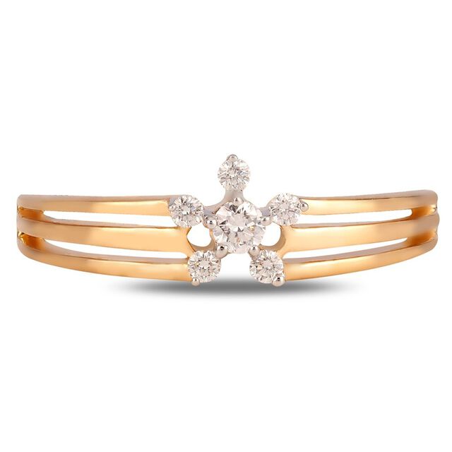 Floral 18 Karat Gold And Diamond Finger Ring,,hi-res image number null