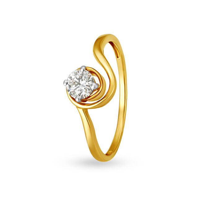 Stunning Single Stoned Diamond Finger Ring