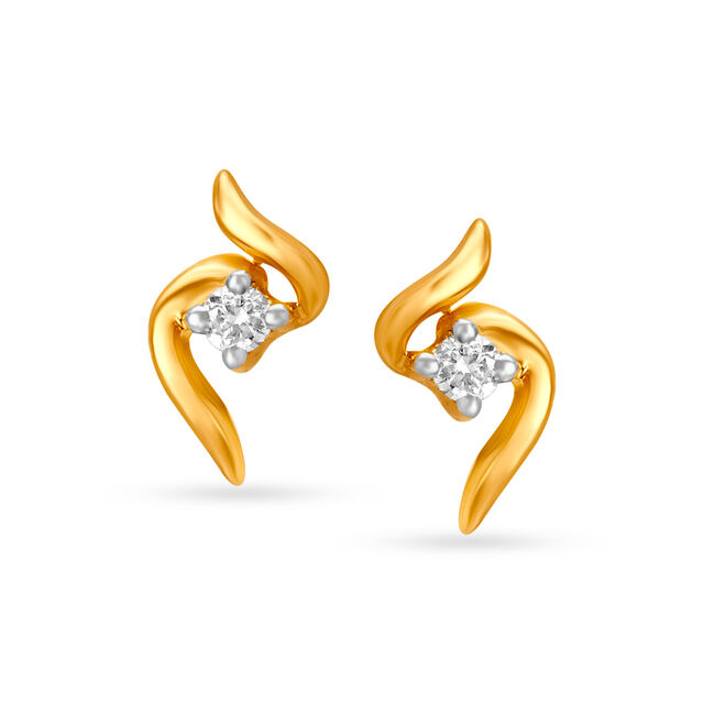 Charming Classy Gold Stud Earrings,,hi-res image number null