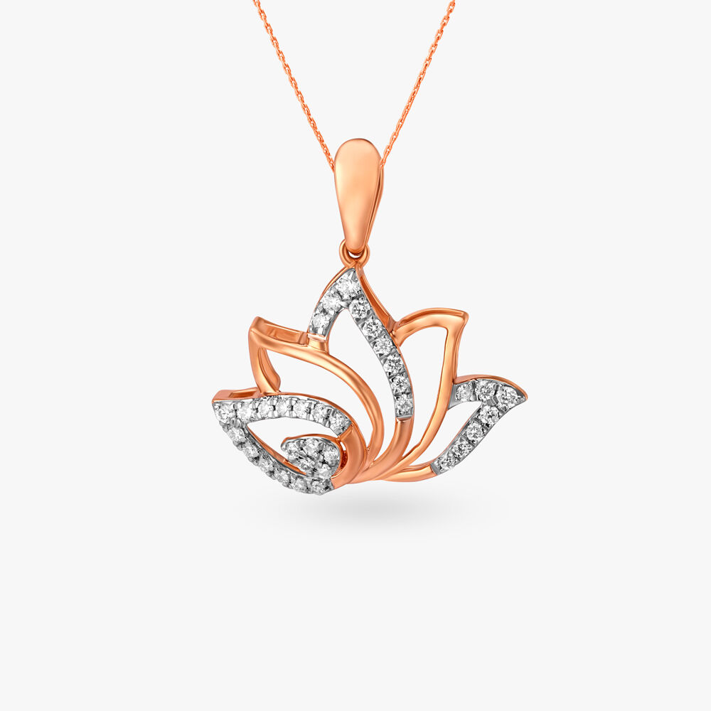 Regal Lotus Diamond Pendant