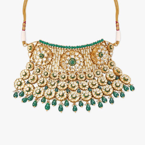 Floral Tapestry Gold Necklace Set
