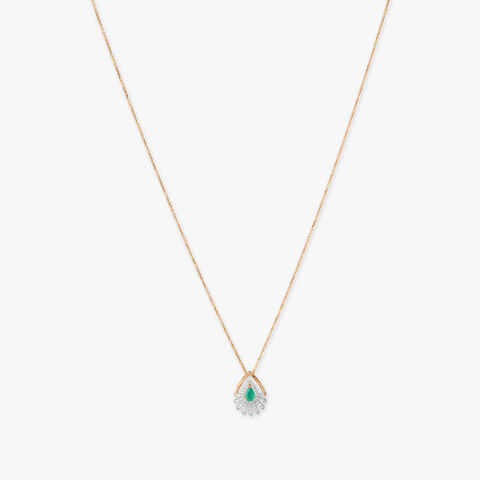 Ethereal Rays Diamond Pendant with Chain and Earrings Set