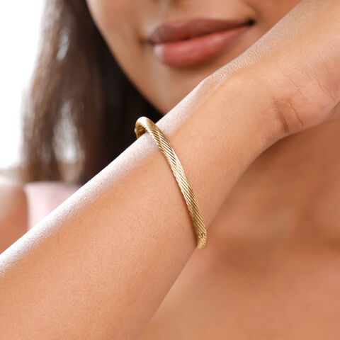 Sleek Textured Gold Bangle
