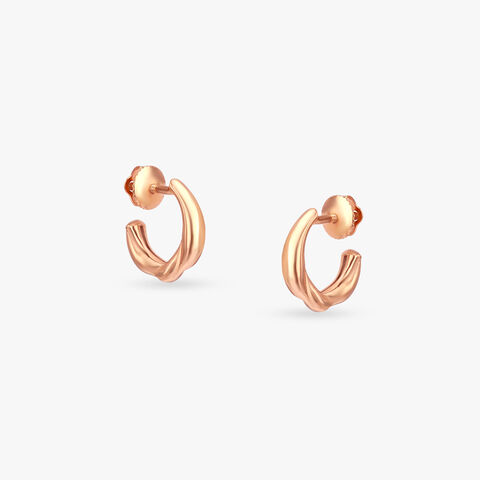Twisted Arc Gold Stud Earrings