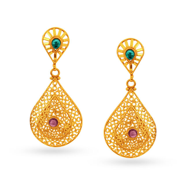Majestic Gold Pendant and Earrings Set,,hi-res image number null