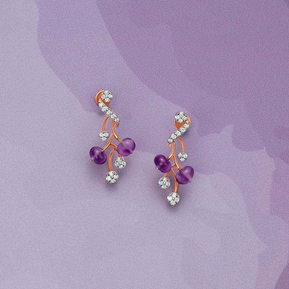 Purple stone hotsell drop earrings