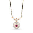 Diamond Encrusted Floral Gold Traditional Mangalsutra,,hi-res image number null