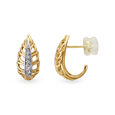 Leaf Inspired Diamond and Rose Gold Bali Earrings,,hi-res image number null