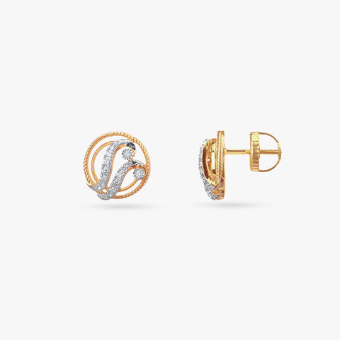 Wave Shine Diamond Stud Earrings
