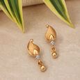 Refined Paisley Gold Drop Earrings with Stones,,hi-res image number null