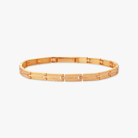 Linear Code Gold Bracelet for Men