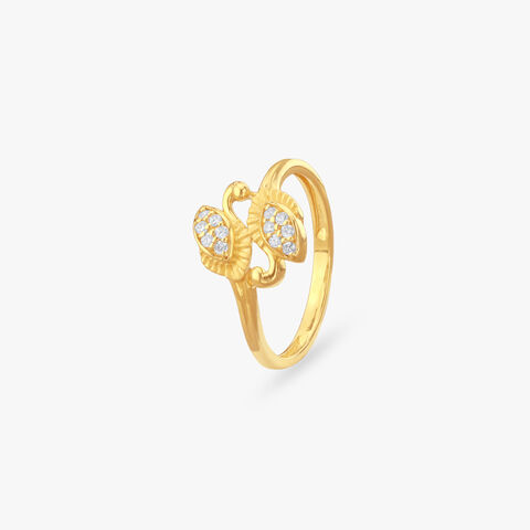 Twin Leaf Gold Ring