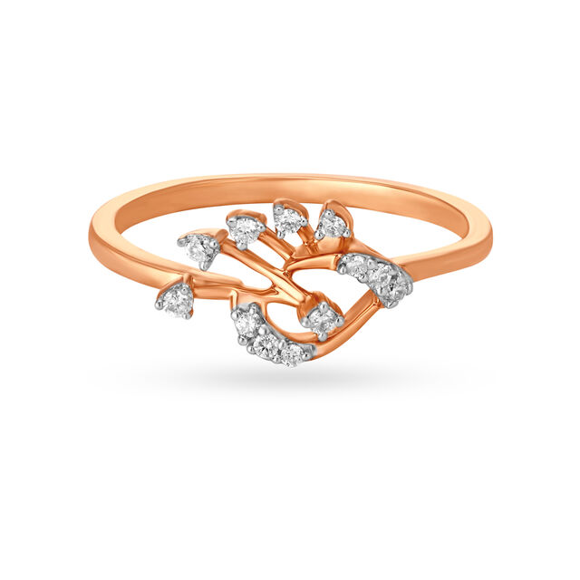 18KT Gold Peacock-Inspired Finger Ring,,hi-res image number null