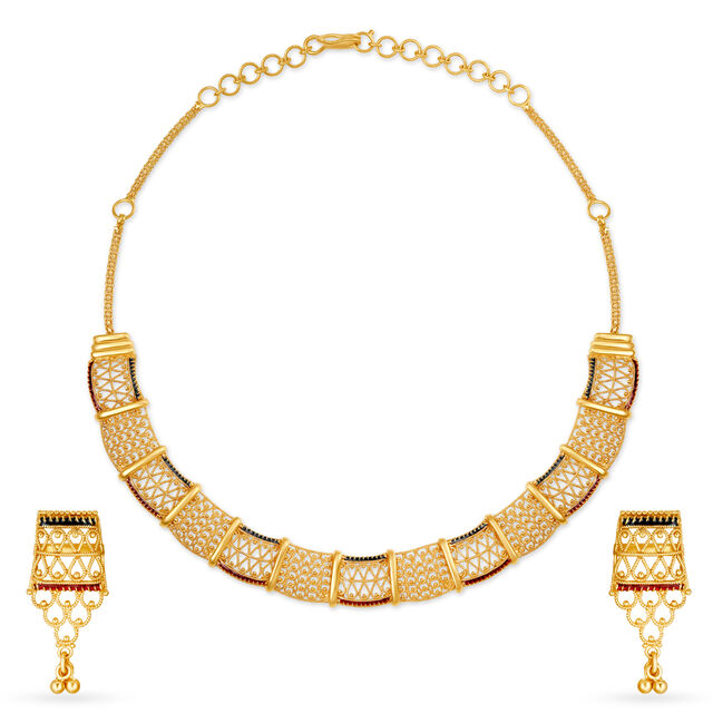 Splendid Gold Necklace Set,,hi-res image number null