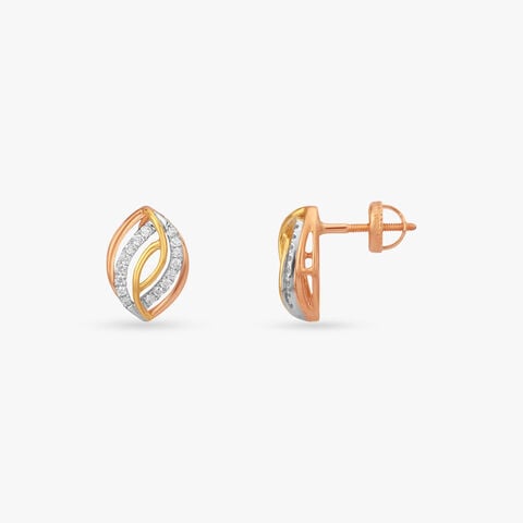 Entwined Gleam Diamond Stud Earrings