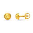 Round Button Gold Stud Earrings for Kids,,hi-res image number null