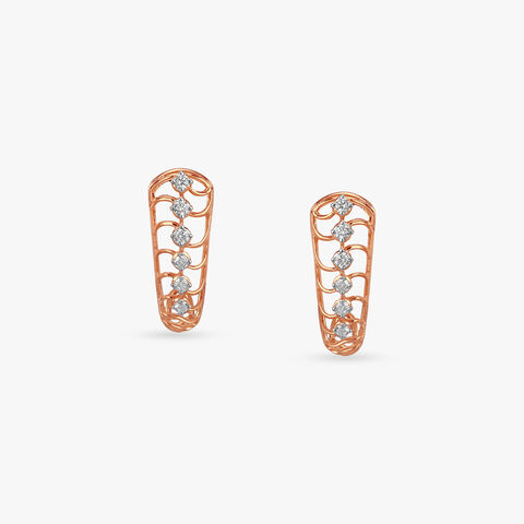 Linear Bloom Diamond Stud Earrings