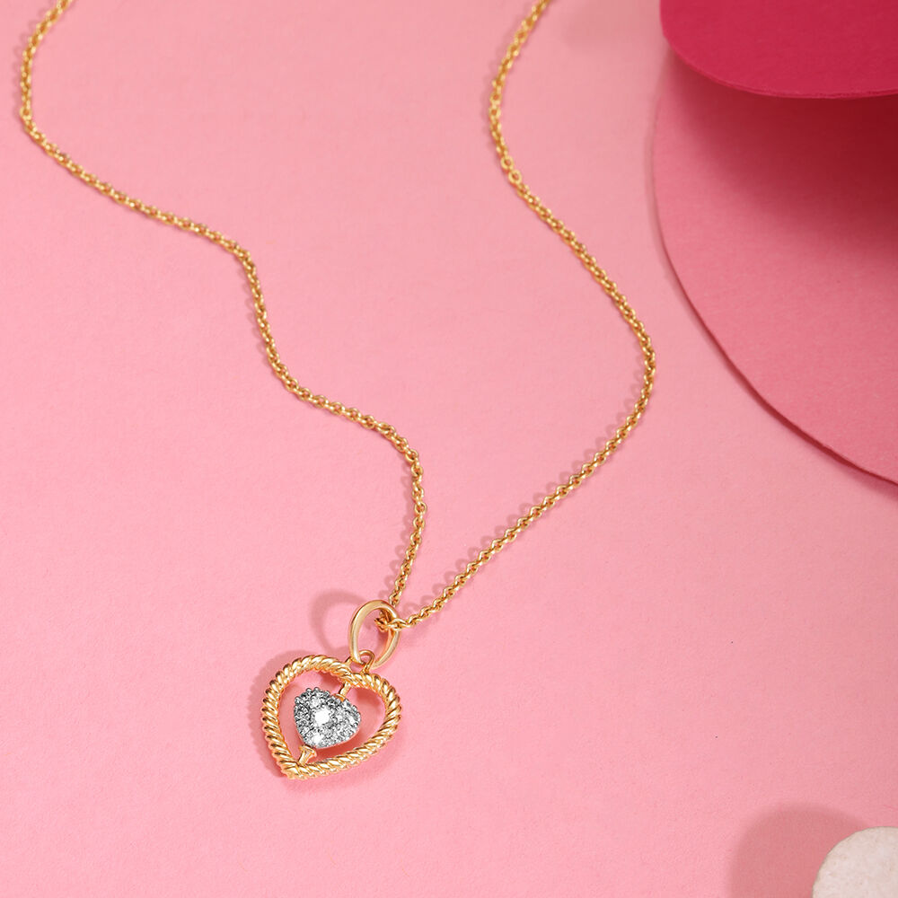 Cupid Edit Dancing Hearts 14KT Gold Diamond Pendant