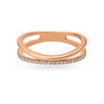 Glittering 18 Karat Rose Gold And Diamond Finger Ring,,hi-res image number null