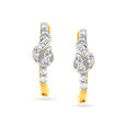 Leafy Diamond Hoop Bali Earrings,,hi-res image number null
