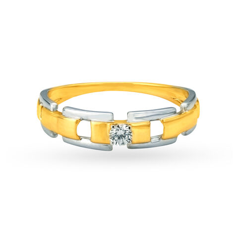 Characterful 18 Karat Dual Gold And Diamond Finger Ring