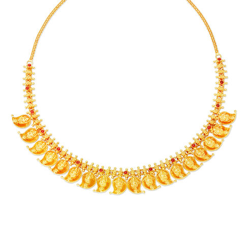 Mango Pattern Gold Necklace Set for the Brides in the South of India