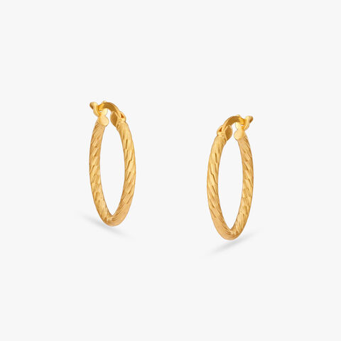 Etched Brilliance Gold Hoop Earrings