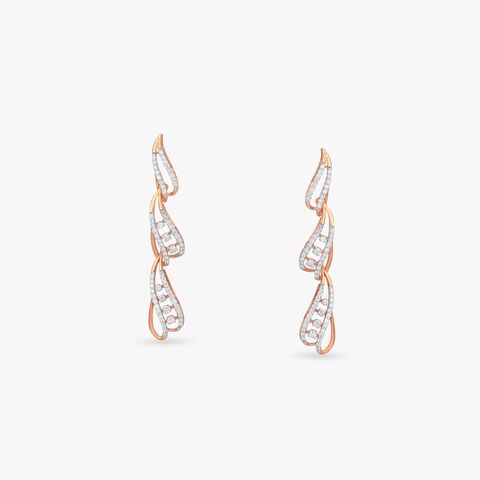 Feather Trail Diamond Drop Earrings
