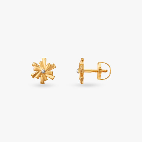 Twinkle Pinwheel Gold Stud Earrings for Kids