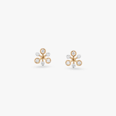 Floral Sparkle Diamond Stud Earrings
