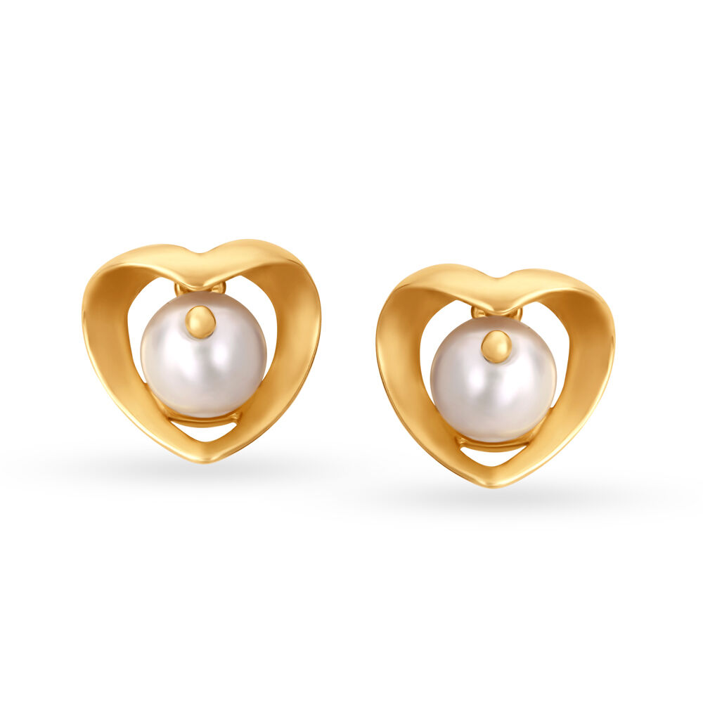 Flowerbud Pearl Stud Earrings