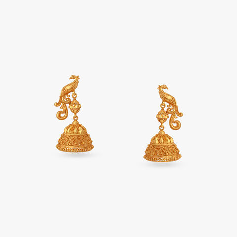 Magical Bird Gold Drop Earrings