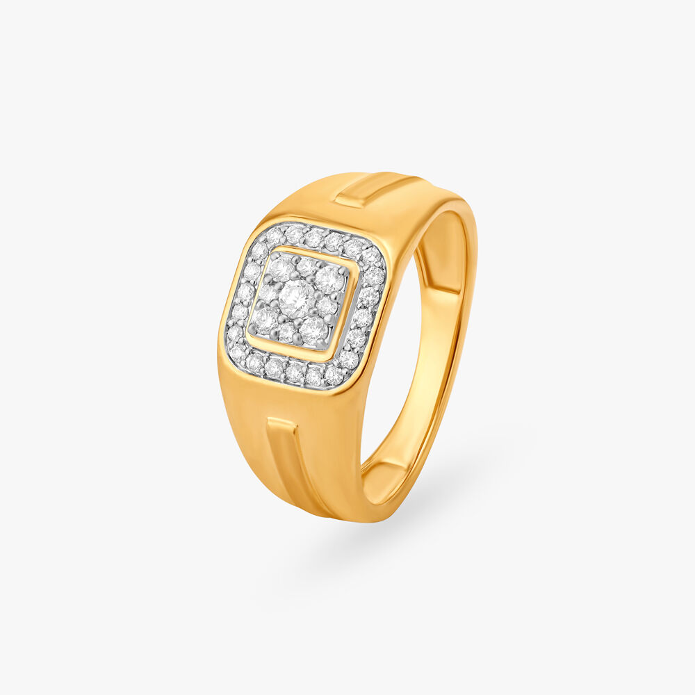 Sophisticated Staple Diamond Ring For Men