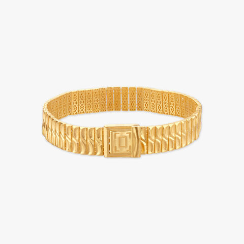 Regal Grid Gold Bracelet for Men