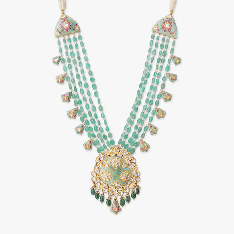 Meenakari Emerald Rani Haar Set