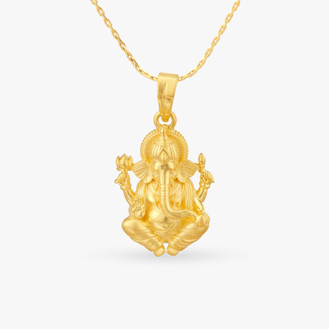 Sacred Ganesh Gold Pendant