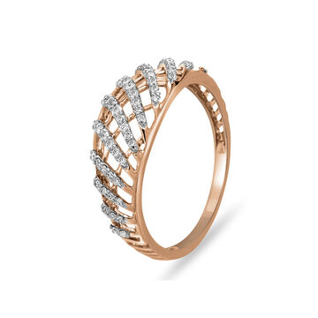 18 KT Fashionable Rose Gold Diamond Ring