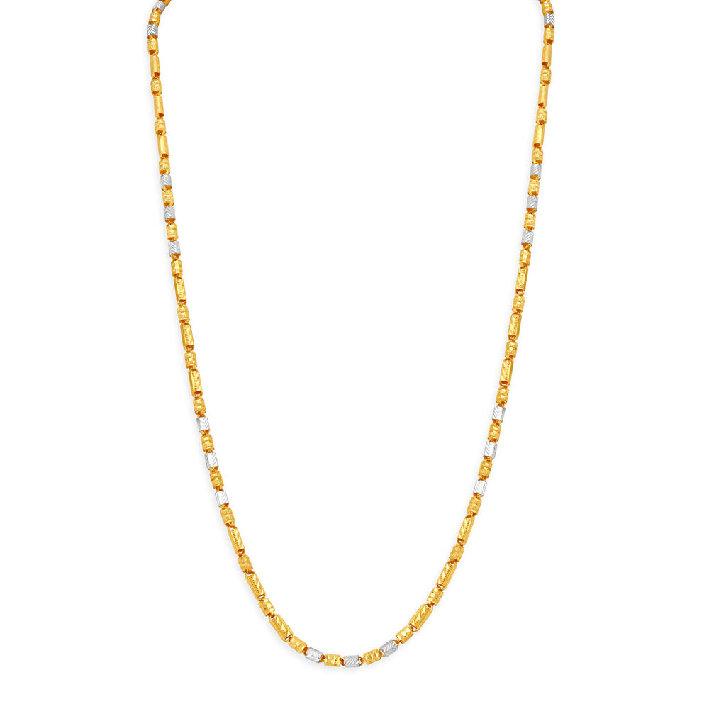 Dual Tone Gold Chain with Capsule Motif For Men