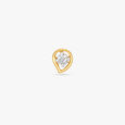Leaf Inspired Gold and Diamond Nose Pin,,hi-res image number null