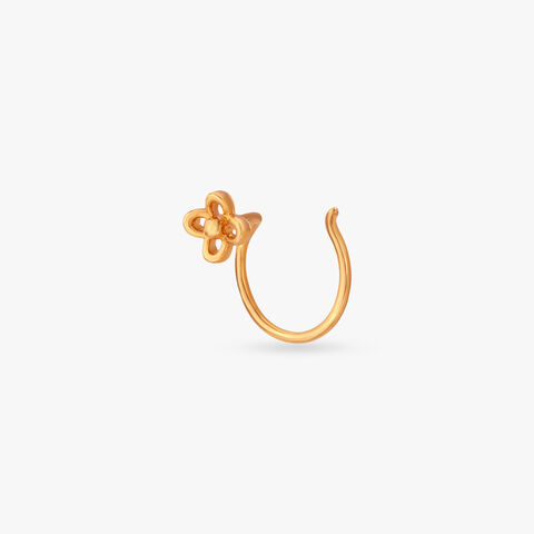 Floral Charm Gold Nose Pin