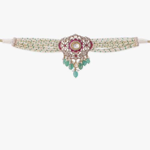 Emerald Bloom Diamond Neckwear Set