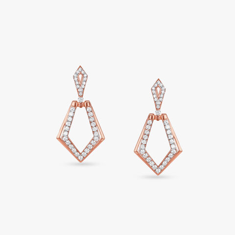 Versatile Hexa Diamond Drop Earrings