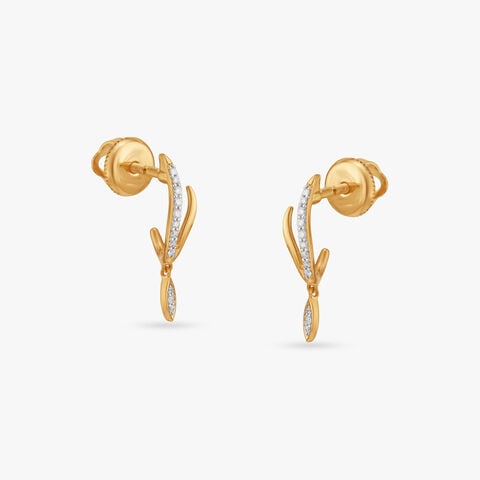 Serene Arc Diamond Drop Earrings