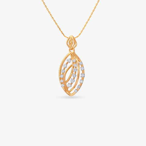 Twinned Leaf Diamond Pendant