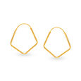Gold Hoop Earrings With A Distinctive Polygonal Pattern,,hi-res image number null