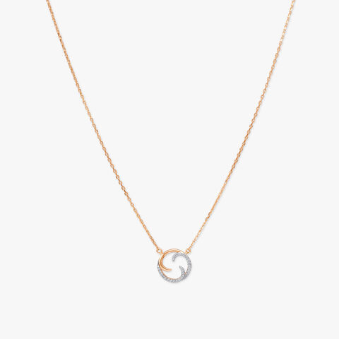 Swirl Shine Diamond Pendant with Chain