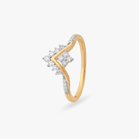 Chevron Crown Diamond Ring