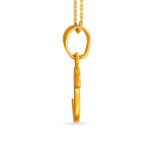 Elegant 22 Karat Yellow Gold Alphabet S Pendant